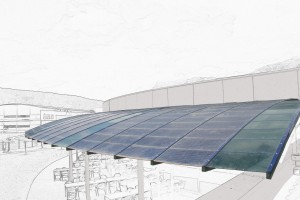 curved photovoltaic canopies